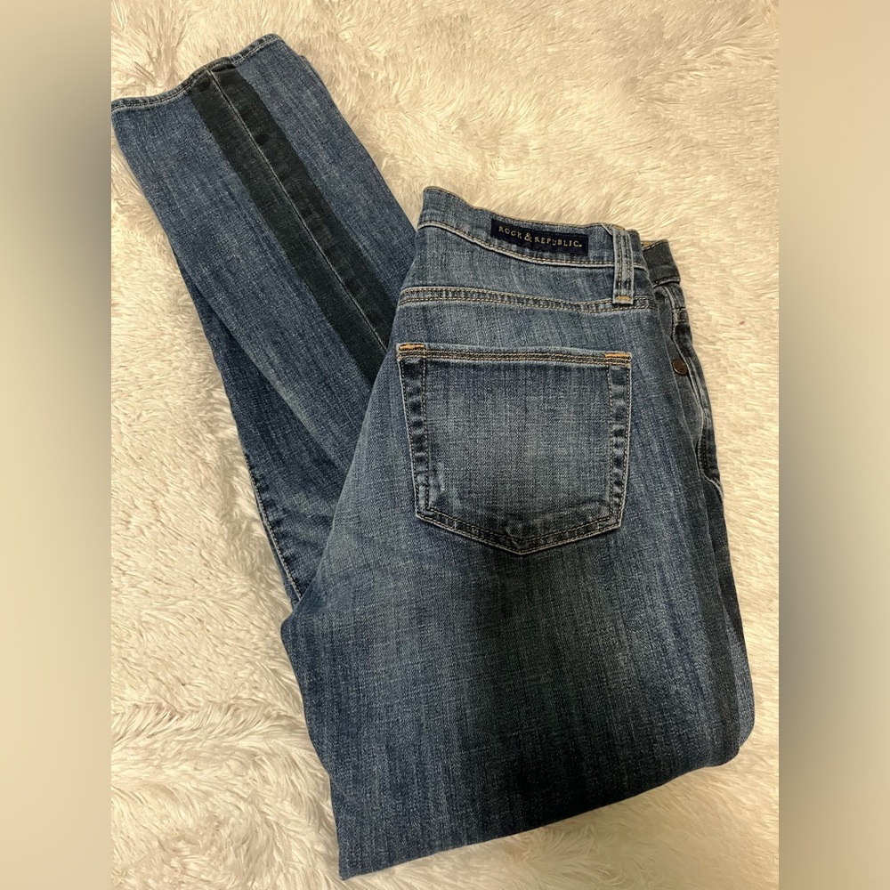 Rock & Republic Berlin tuxedo striped jeans